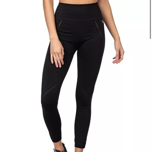Hurley Pants - Hurley Val Pointelle High Waist Leggings In Black | Sz S